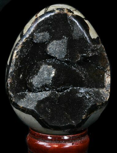 Septarian Dragon Egg Geode - Black Calcite Crystals #33992